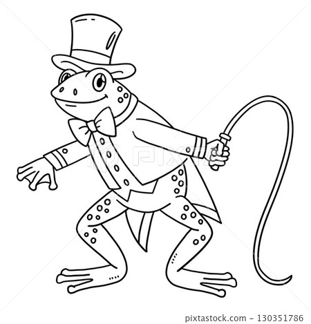 Circus Animal Frog Master Isolated Coloring Page Circus Animal Frog Master Isolated Coloring Page 130351786