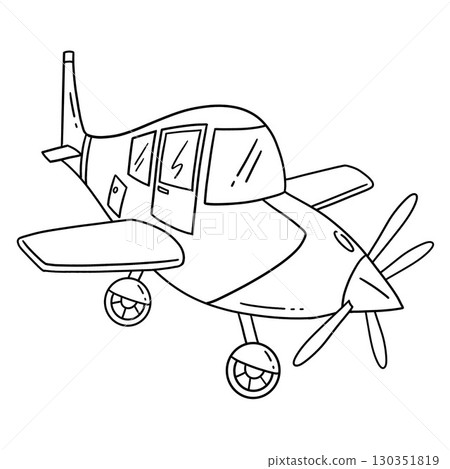 Airplane Isolated Coloring Page for Kids 130351819
