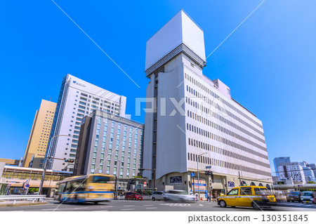 Yokohama cityscape in Japan: View of Fujisoft, Pio City, Hotel Mets, etc. from the south ticket gate (west exit) of Sakuragicho Station 130351845