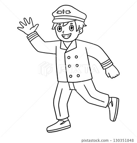 Male Pilot Walking Isolated Coloring Page for Kids Male Pilot Walking Isolated Coloring Page for Kids 130351848