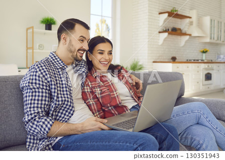 Family Digital Togetherness with Laptop at Home 130351943