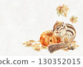 Squirrel and Halloween pumpkin 130352015