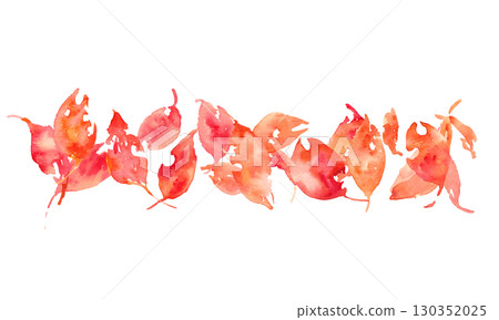 Watercolor painting. Autumn leaves vector illustration with a watercolor touch. Autumn leaves illustration material. Autumn frame. Watercolor painting. Autumn leaves vector illustration with a watercolor touch. Autumn leaves illustration material. Autumn frame. 130352025