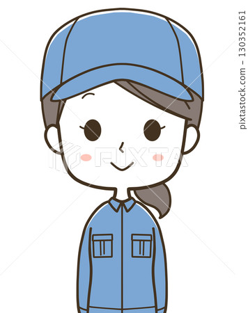 年輕女工的上半身插圖 年輕女工的上半身插圖 130352161