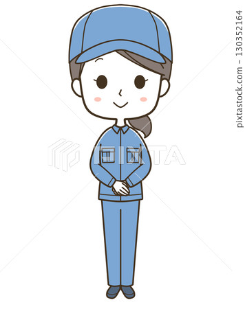 年輕女工的全身插畫2 130352164