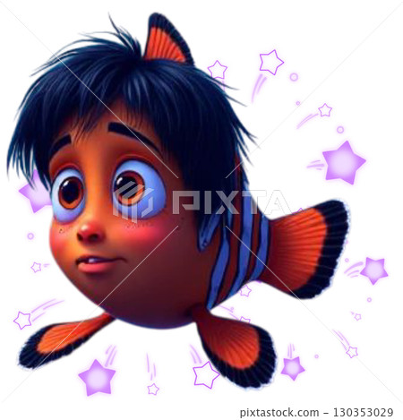a cute fish in the water 130353029