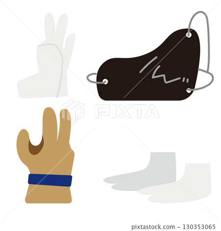 Kyudo equipment illustration set 130353065