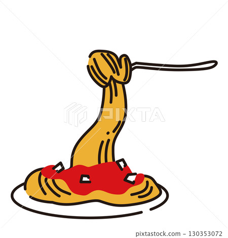 肉醬義大利麵插畫 肉醬義大利麵插畫 130353072