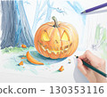 Hand drawn pumpkin 130353116
