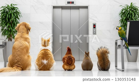 Wait for the elevator 130353148