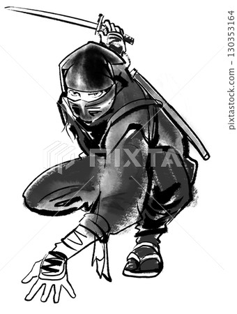 忍者 - 拔劍姿勢 忍者 - 拔劍姿勢 130353164