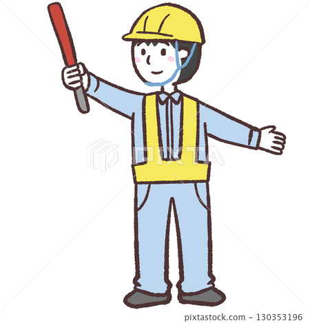 Illustration of a man directing traffic Illustration of a man directing traffic 130353196