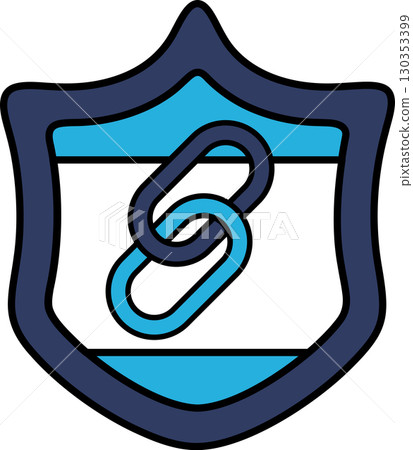 A blue shield with a chain link design 130353399