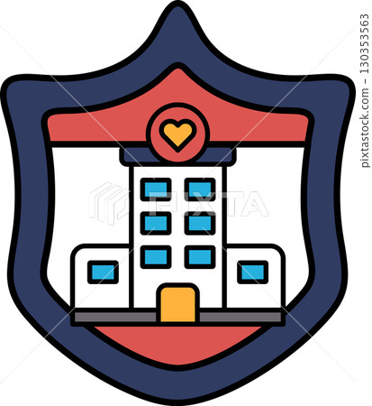 A black and white drawing of a building with a heart on it 130353563