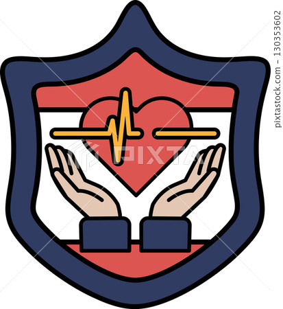 A black and white drawing of a heart with two hands holding it 130353602