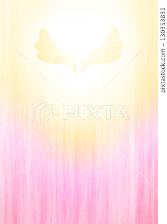 閃亮的羽毛彩虹光暈，粉紅色，標準紙張比例，垂直 130353831