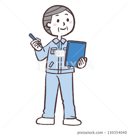 Illustration of a senior man investigating 130354040