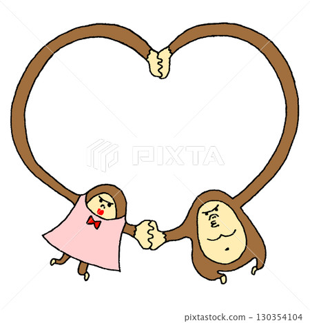 大猩猩夫妻用手臂做出愛心形狀 130354104