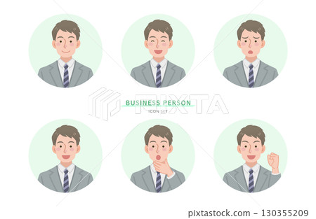 Young business person icon set Young business person icon set 130355209