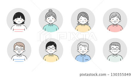 人物頭像圖示、多元面孔、男人和女人、年輕人、老年人、角色、客戶評價、插圖 人物頭像圖示、多元面孔、男人和女人、年輕人、老年人、角色、客戶評價、插圖 130355849