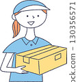 Delivery woman carrying luggage 130356571