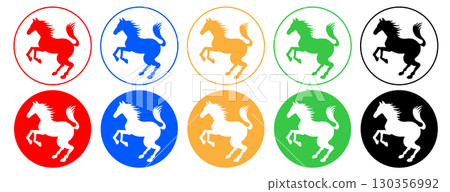 馬圖標集 130356992