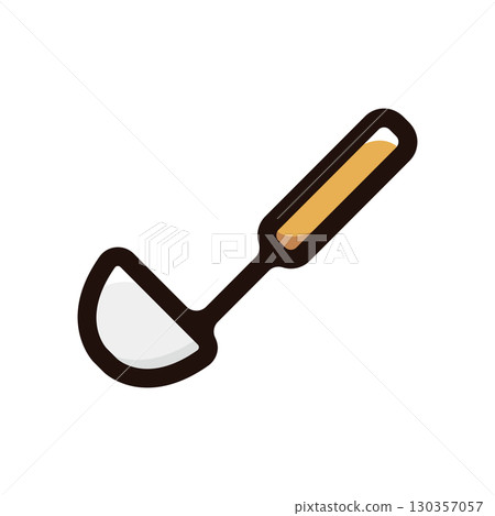 湯匙、湯匙插圖圖示（烹飪、工具、烹飪材料） 130357057