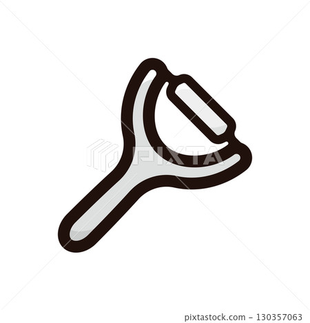 削皮器插圖圖示（烹飪、工具、烹飪材料） 130357063