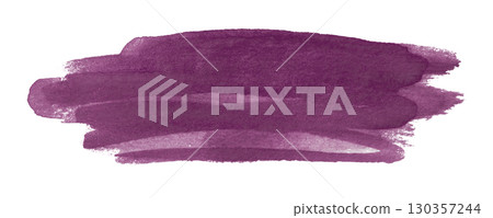purple watercolor background. Artistic hand paint. Isolated on transparent background. 130357244