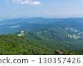 從筑波山山頂和筑波山纜車（女體山）看到的夏季景色 130357426