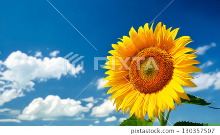 Sunflower in the blue sky 130357507