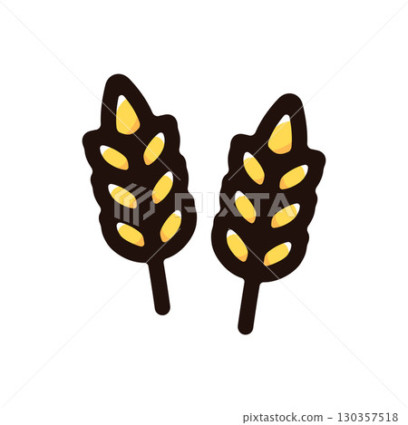 Wheat illustration icon (industry, crops, agricultural materials) 130357518