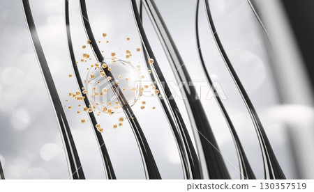 3d long black glossy hair with clear gel serum drop and oil bubbles. Strong healthy curls with cosmetic liquid ball of shampoo or conditioner. Beauty care background with bokeh effect. 3D illustration 3d long black glossy hair with clear gel serum drop and oil bubbles. Strong healthy curls with cosmetic liquid ball of shampoo or conditioner. Beauty care background with bokeh effect. 3D illustration 130357519