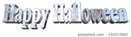 3DCG文字「萬聖節快樂」萬聖節快樂 130357605