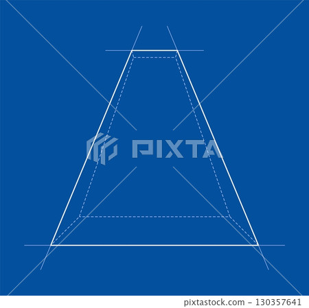 Geometric Blueprint on Blue Background Geometric Blueprint on Blue Background 130357641