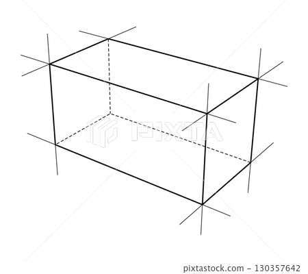 Geometric Perspective Box Drawing. Vector 130357642