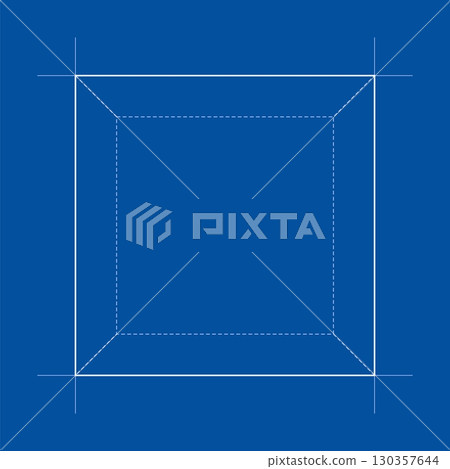 Geometric Blueprint on Blue Background Geometric Blueprint on Blue Background 130357644