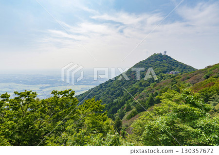 筑波山（從女體山頂）眺望男體山和關東平原 130357672