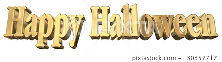 3DCG text "Happy Halloween" Happy Halloween 130357717