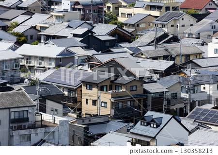 Japanese house roofs 130358213