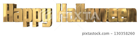 3DCG文字「萬聖節快樂」萬聖節快樂 130358260