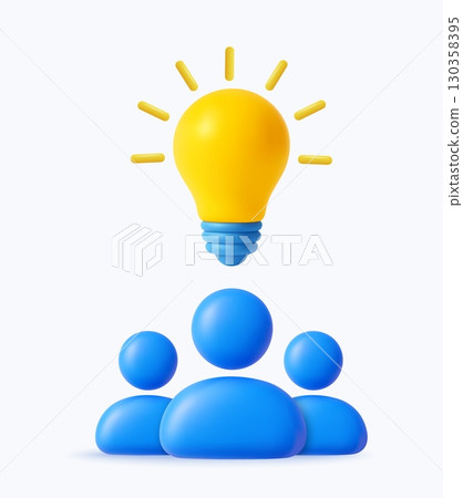 3D Team Collaboration with Creative Idea Concept 3D Team Collaboration with Creative Idea Concept 130358395