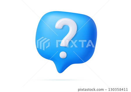 3d Message box with question mark. 130358411