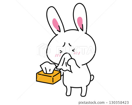 兔子擤鼻涕、吸鼻子、擦鼻子 130358423