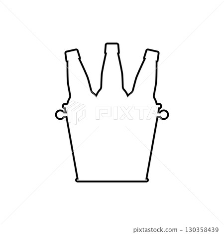 Beer bottles in a bucket. Vector illustration on white background. Beer bottles in a bucket. Vector illustration on white background. 130358439