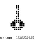 Door key. Simple pixel art and dot style. Vector illustration.  130358485