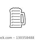 Beer list with glass beer mug. Vector illustration on white background.  130358488