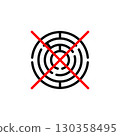 Crossed maze icon. Isolated vector illustration of labyrinth with cross on white background. 130358495