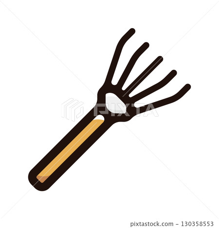 Garden fork illustration icon (field, tools, gardening material) 130358553
