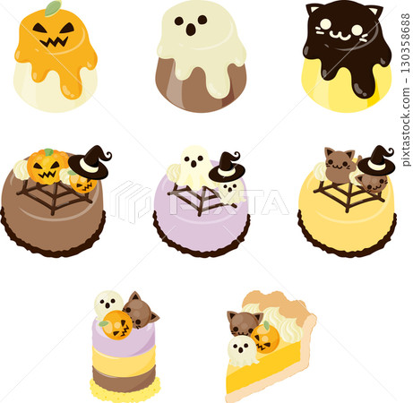 An illustration set of sweets perfect for Halloween. 130358688